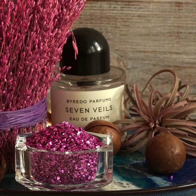 Стеклянная крошка мелкая розовая, 100 гр — картинка 2