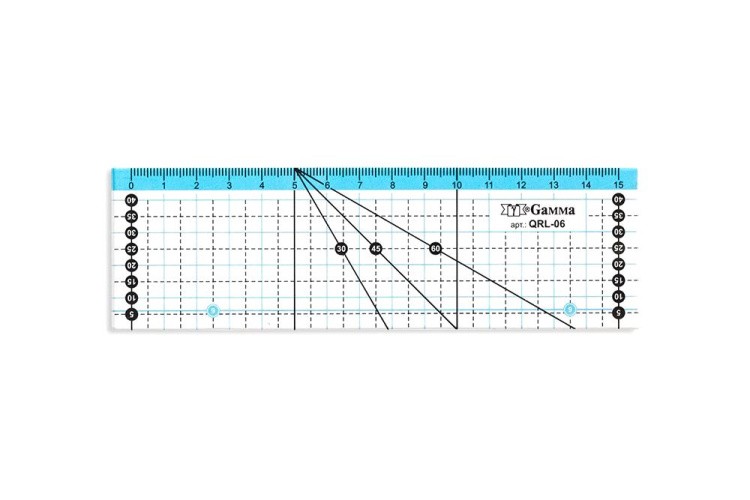 Линейка для пэчворка, 5х15 см, Gamma