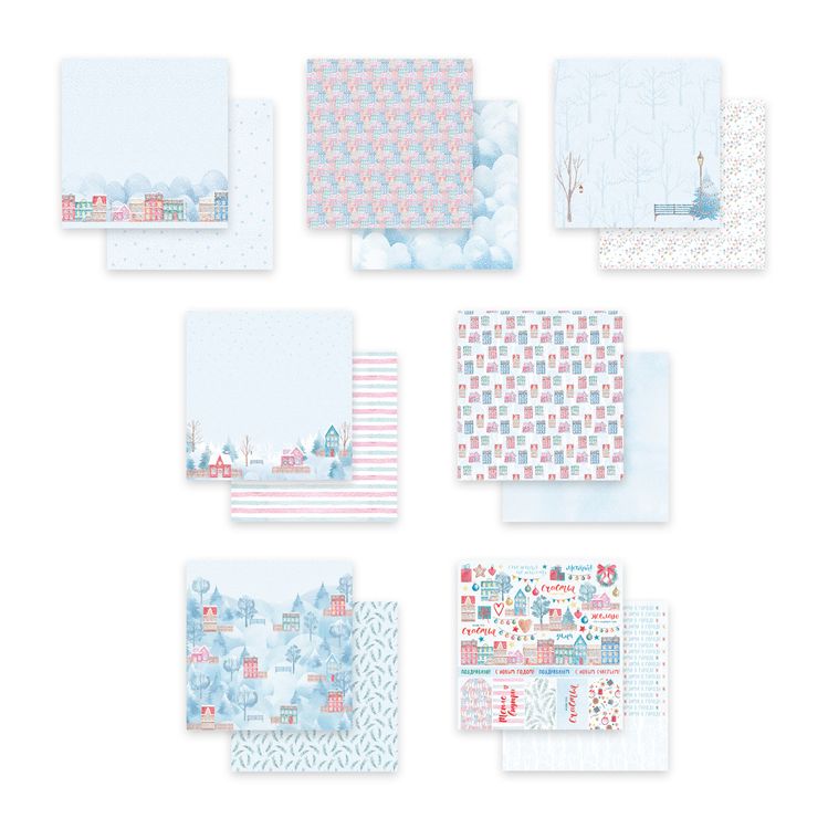 Набор бумаги для скрапбукинга «Зима в городе N», 30,5x30,5 см, 7 л., Mr.Painter — картинка 2