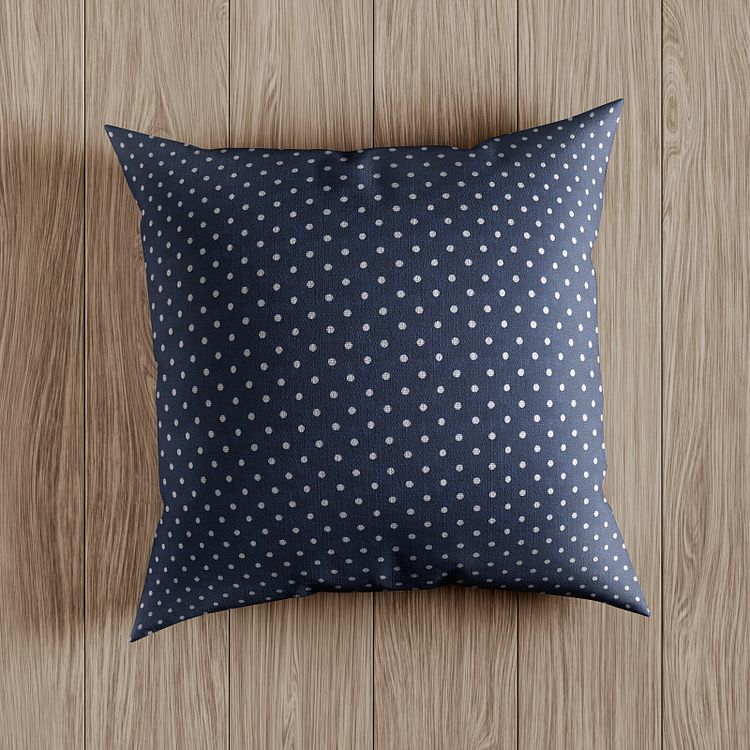 Ткань льняная, 1 м x 150 см, 140 г/м², цвет: синий, белый горошек, TBY — картинка 7